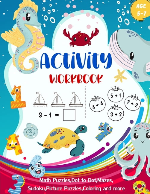 Activity Workbook Age 5-7: Activity Book Game for Kids Math Puzzles ...