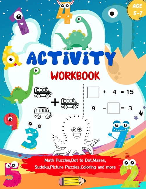 Activity Workbook Age 5-7: Activity Book Game for Kids- Math Puzzles ...