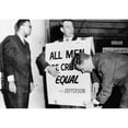 thumbnail image 1 of Actor Charlton Heston Adjusts A Sandwich Board For A Civil Rights Demonstration. Oklahoma City History, 1 of 1