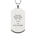 thumbnail image 1 of Actor Dog Tag - Im not a rockstar, but I am Actor, Inspirational Gift for Birthday and Graduation Celebration, Silver Engraved Pendant for Confidence and Hope, 1 of 1