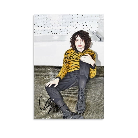 Actor Finn Wolfhard Signed Poster Prints Canvas Wall Art for Trendy Dorm Room Decor Aesthetic Gift