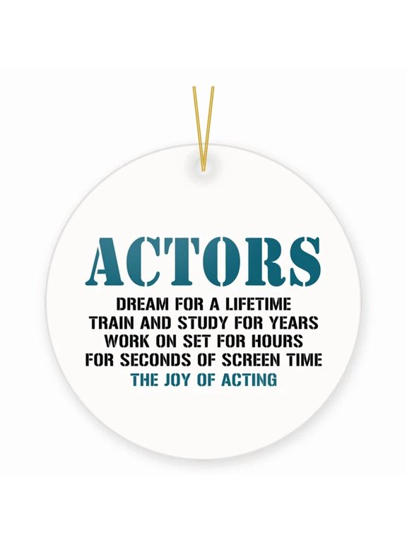 Actor Gift Ornament Drama Student & Theater Performer Present 2D FLAT CIRCLE Ceramic Ornament