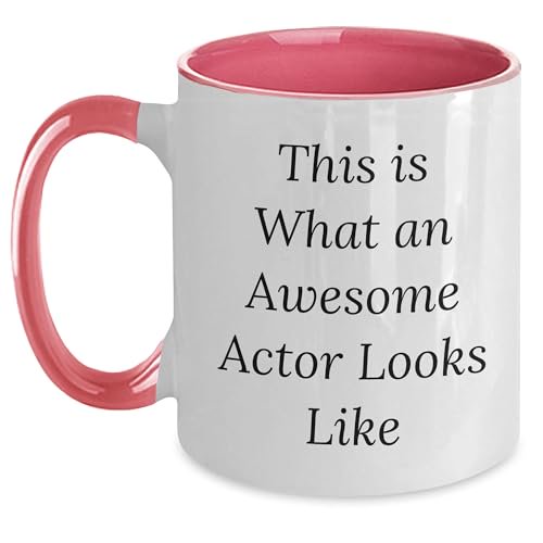 Actor Gifts: Funny This Is What An Awesome Actor Looks Like Two Tone Coffee Mug for Actor Lovers at Christmas Unique Gifts from Friends to Actor Enthusiasts