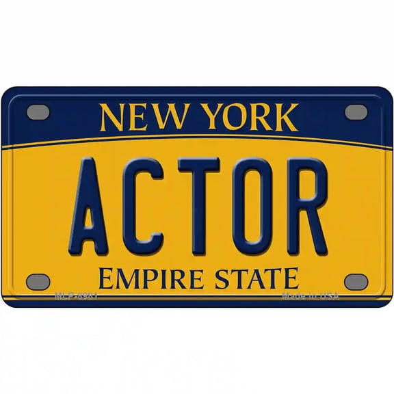 Actor New York Metal Novelty License Plate 4" x 2.2" Mini
