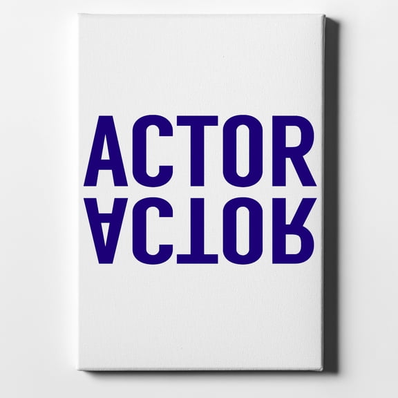 DistinctInk 8X10 Canvas Wall Art - Actor (Reflection) - 5/8 inch Gallery Wrapped, White Edge