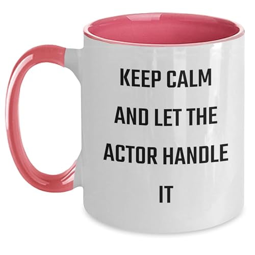 Actor's Birthday Two Tone Coffee Mug, Keep Calm And Let The Actor Handle It, Funny Quote, Gift for Actor, Men, Women, Friends, Coworkers, Family