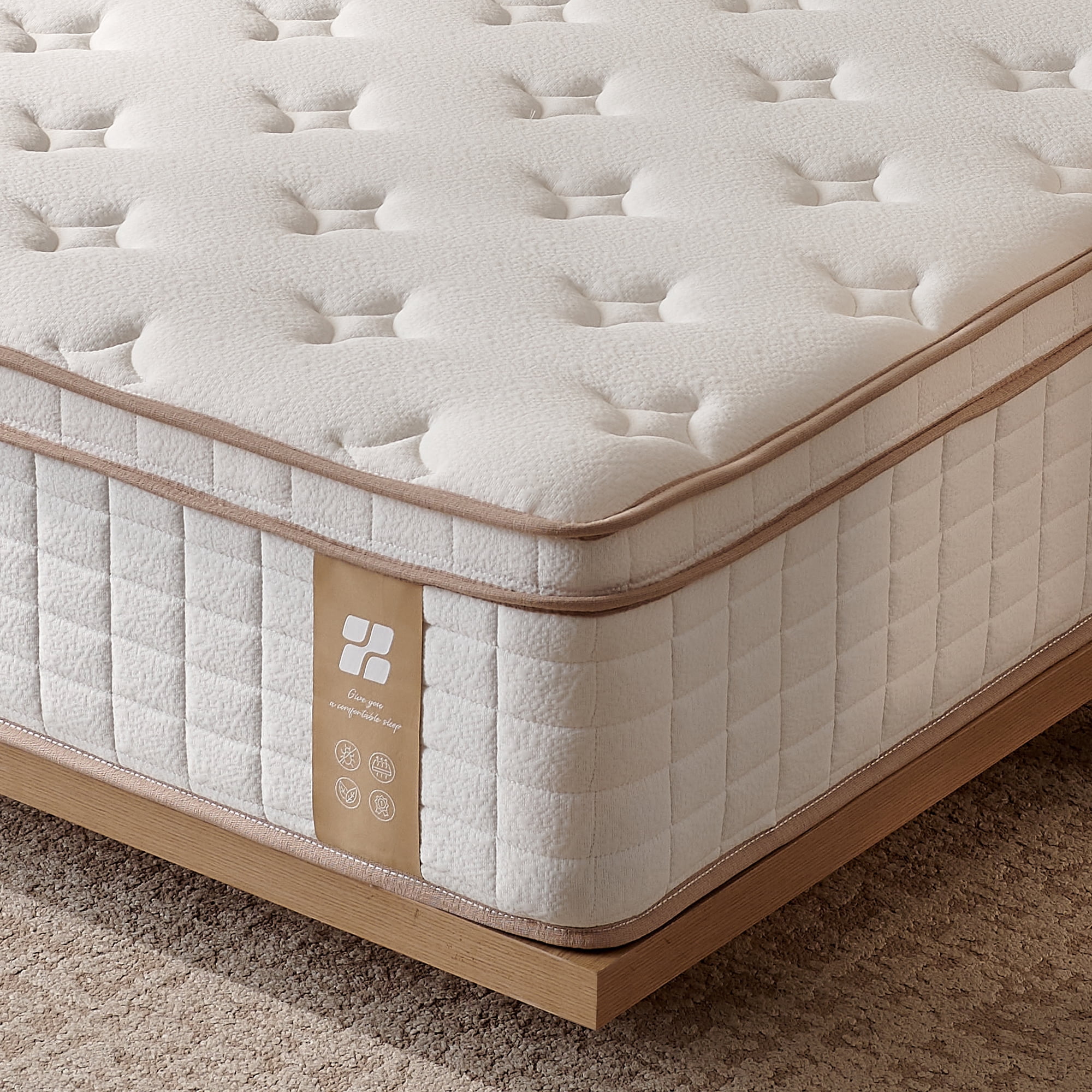 Actoroom 14 inch Full Size Mattress, Memory Foam Hybrid Mattress in a Box for Back Sleepers, Medium Firm, Pressure Relief, White