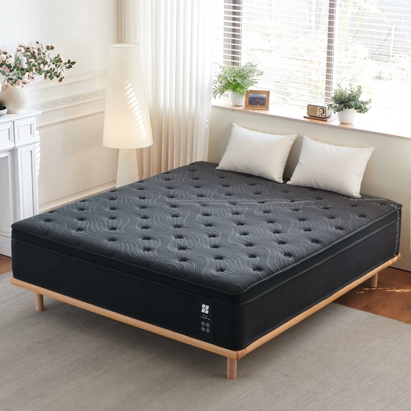 Actoroom Twin Size Hybrid Mattress for Bunk Beds,14 inch Medium Firm Spring Hybrid Mattress in a Box,CertiPUR-US Certified,Balck