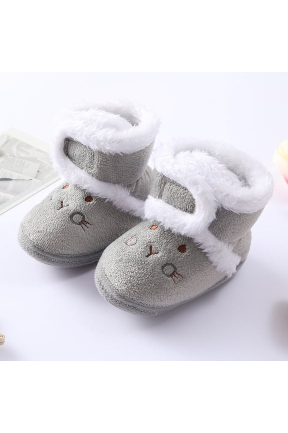 Actoyo Baby Winter Boots Infant Toddler Bear Shoes Girls Boys First Walkers Warm Snowfield Booties Boot Gray 0-6 Months