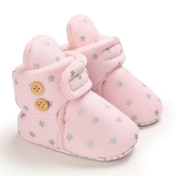 Actoyo Infant Boots Winter Baby Girl Boy Shoes Soft Sole Anti-Slip Toddler Snow Warm Prewalker Newborn Boots Pink 6-12 Months
