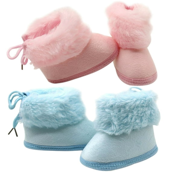 Actoyo Infant Boots Winter Warm Baby Girl Shoes Anti-Slip Toddler Snow Boots Prewalker Newborn Slippers Pink 12-18 Months