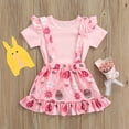 thumbnail image 1 of Actoyo Kid Baby Girl Easter Top T-shirt Bunny Suspender Skirt Princess Summer Outfit Set, 1 of 7
