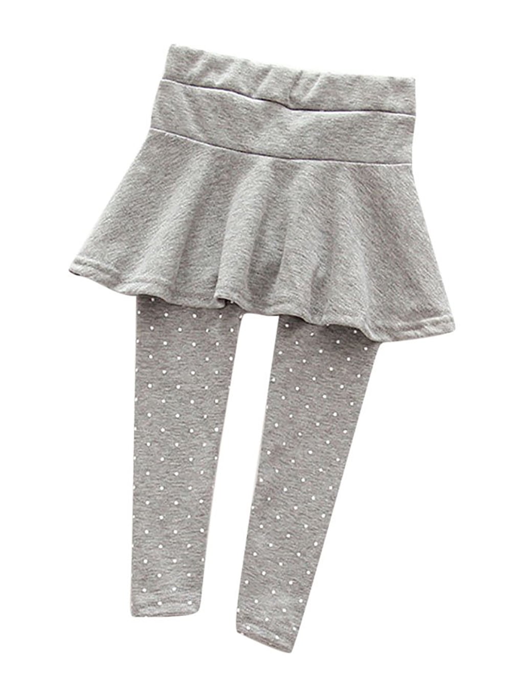 Actoyo Little Girls Footless Leggings with Ruffle Tutu Skirt Polka