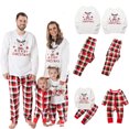 thumbnail image 1 of Actoyo Matching Family Pajamas Sets Christmas PJ's with Letter and Plaid Printed Long Sleeve Tee and Bottom Loungewear, 1 of 12