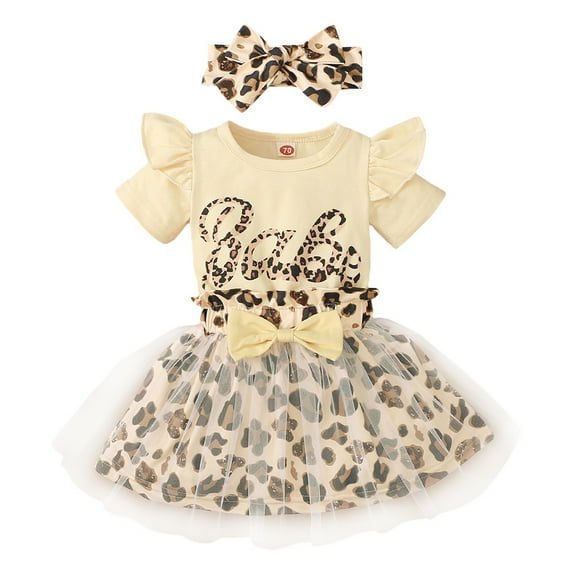 Actoyo Newborn Baby Girl Cake Smash Outfit, Romper +Tutu Skirt +Headband Set 0-18M