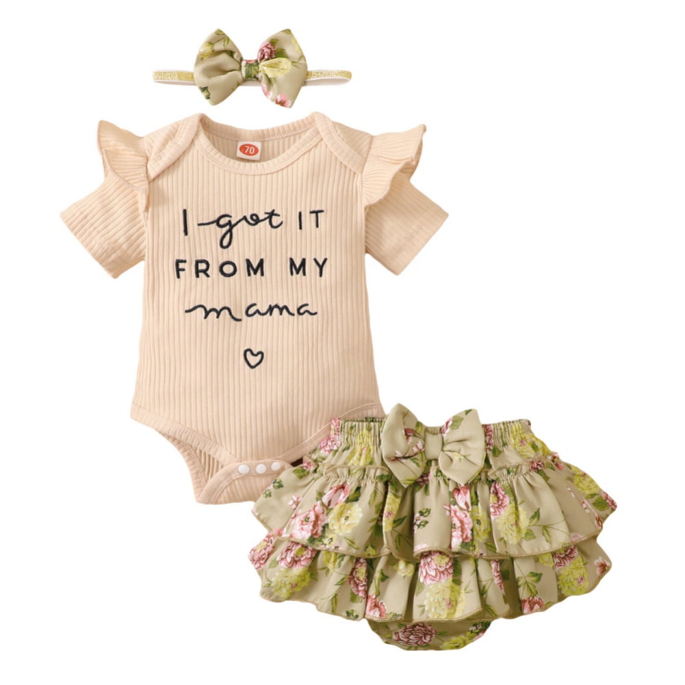 Actoyo Newborn Baby Girl Summer Clothes Toddler Short Sleeve Romper ...
