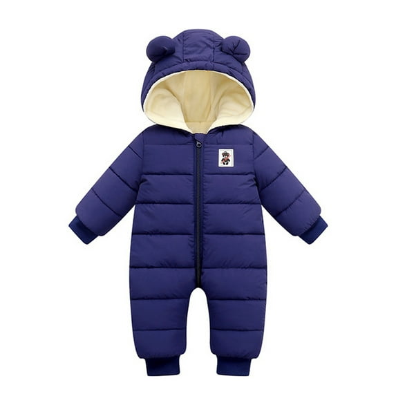 Actoyo Newborn Baby Girls Boys Warm Snowsuit Jumpsuit Down Coat Hooded Romper Padded Jumpsuit Infant Winter Outwear