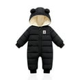 thumbnail image 1 of Actoyo Newborn Baby Girls Boys Warm Snowsuit Jumpsuit Down Coat Hooded Romper Padded Jumpsuit Infant Winter Outwear, 1 of 7