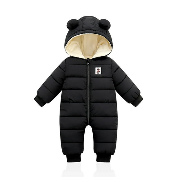 Actoyo Newborn Baby Girls Boys Warm Snowsuit Jumpsuit Down Coat Hooded Romper Padded Jumpsuit Infant Winter Outwear
