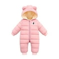 thumbnail image 1 of Actoyo Newborn Baby Girls Boys Warm Snowsuit Jumpsuit Down Coat Hooded Romper Padded Jumpsuit Infant Winter Outwear, 1 of 11
