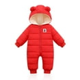 thumbnail image 1 of Actoyo Newborn Baby Girls Boys Warm Snowsuit Jumpsuit Down Coat Hooded Romper Padded Jumpsuit Infant Winter Outwear, 1 of 7