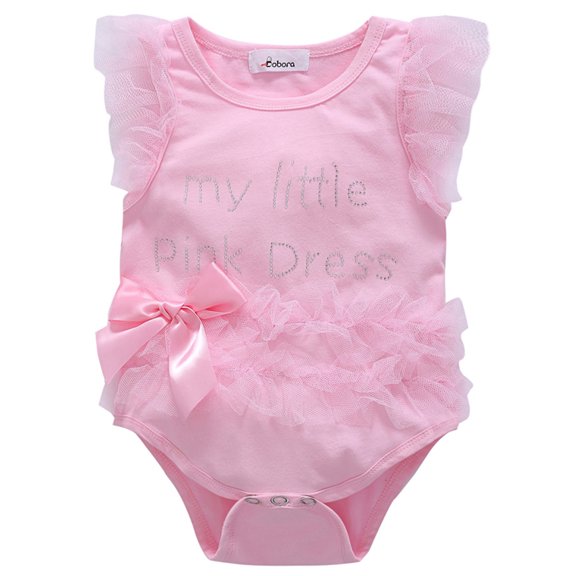 Actoyo Newborn Baby Girls Lace Bowknot Romper Bodysuit Jumpsuit Clothes Outfits