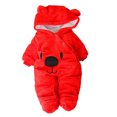 thumbnail image 1 of Actoyo Newborn Baby Winter Infant Boys Girls Fleece Warm Hooded Romper Jumpsuit Overalls Bear Cat Costume Outerwear 0-12Months, 1 of 7