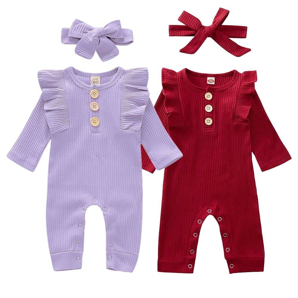 Actoyo Newborn Infant Baby Girl Romper Bodysuit One-pieces Outfits Clothes 0-18M