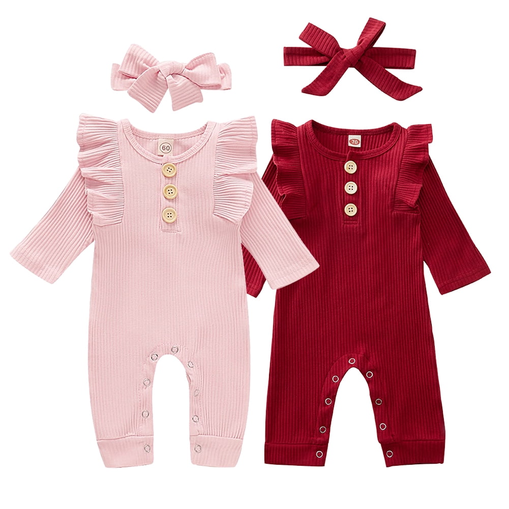Actoyo Newborn Infant Baby Girl Romper Bodysuit One-pieces Outfits Clothes 0-18M