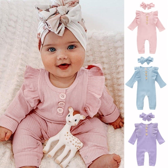 Actoyo Newborn Infant Baby Girl Romper Bodysuit One-pieces Outfits Clothes 0-31M