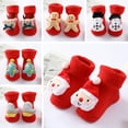 thumbnail image 1 of Actoyo Newborn Infant Toddler Slipper Socks Baby Girls Boys Grips Socks Christmas Socks Kids Fuzzy Home Socks 0-1T Santa Claus, 1 of 9