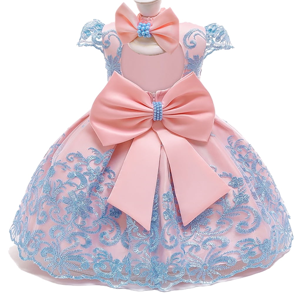 Actoyo Newborn Toddler Princess Flower Dress Baby Girls Birthday Wedding  Party Dresses Light blue 6-12 Months - Walmart.com