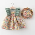 thumbnail image 1 of Actoyo Summer Toddler Girl Summer Casual Beach Wear Sleeveless Floral Dress + Sunhat 0-3T, 1 of 6