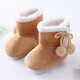thumbnail image 1 of Actoyo Toddler Boots Winter Baby Girl Shoes Soft Sole Anti-Slip Warm Snow Boots Prewalker Shoes Brown 0-6 Months, 1 of 6