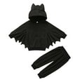 thumbnail image 1 of Actoyo Toddler Boys Girls Halloween Bat Hooded Fleece Jacket Sweater + Pants Outfits Set, 1 of 9