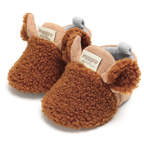Actoyo Toddler Newborn Baby Boy Girl Crawling Shoes Lamb Slippers Prewalker First Walker Trainers Winter Animal Ears Booties