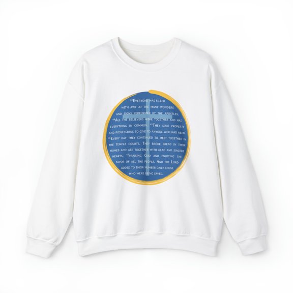 Acts 2:43-47 New Testament Christian Crewneck Sweatshirt - Non Hooded