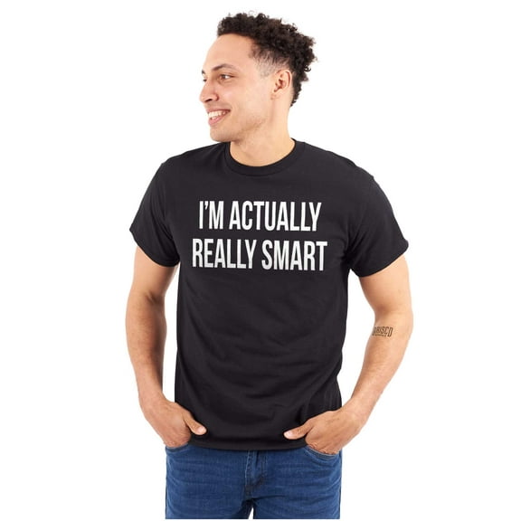 Actually Really Smart Irony Funny Plus Size Crewneck Graphic Tee Shirt Brisco Brands 2X