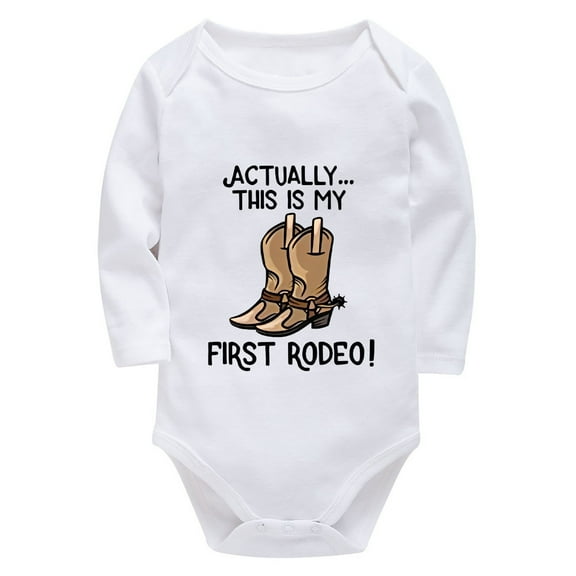 Actually This Is My Fist Rodeo Newborn Outfits Boys Long Sleeve Bring Baby Home Outfit Newborn for Boys White Baby Boys Newb