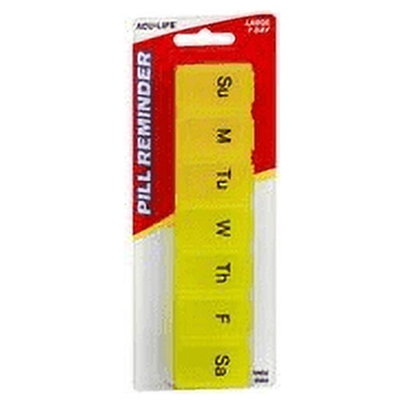 Acu-Life 7 Day Pill Organizer Reminder Box Easy-Open Lid, Small, 2-Pack
