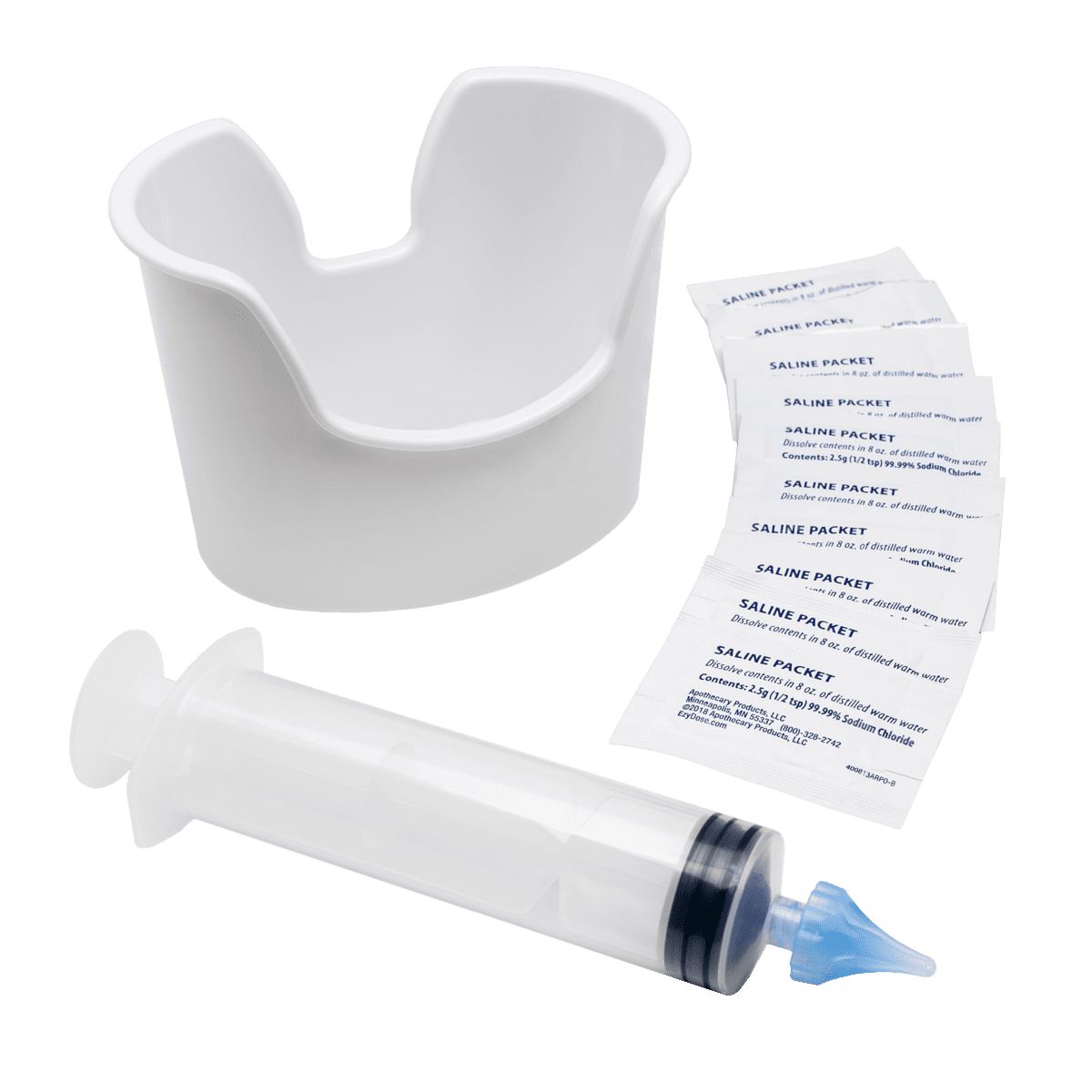 Acu-Life Ear Care Bundle, Earwax Removal Kit Includes Saline Packets, Basin, Syringe