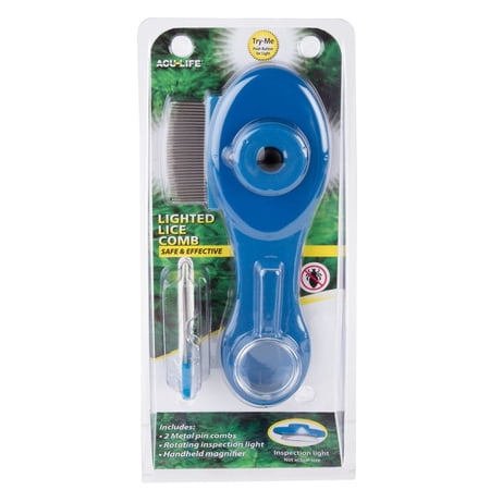 Acu-Life Lighted Lice Easy-Grip Ergonomic Handle Comb - 1 Ea, 3 Pack