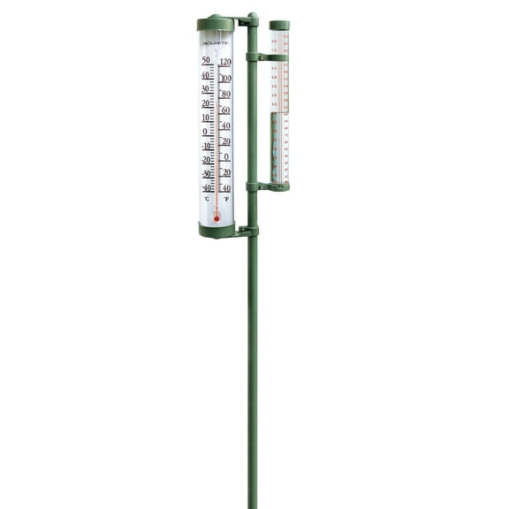 AcuRite 8-Inch Rain Gauge & Thermometer Swiveling Combo (02345A3)
