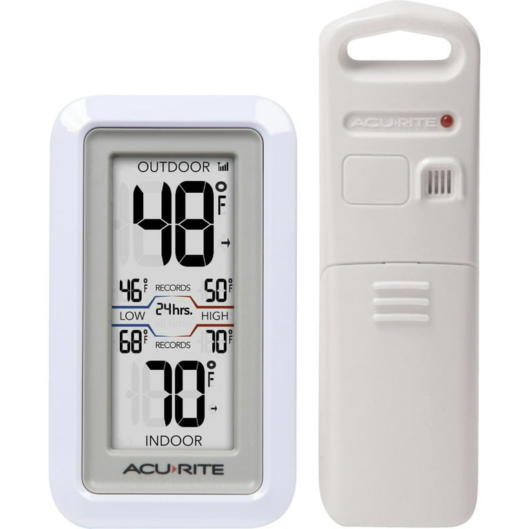 Acu-Rite Digital Thermometer with Indoor/Outdoor Sensor 02049, 3-1