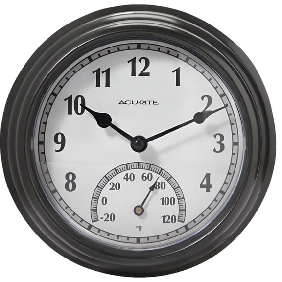 Acu-Rite Indoor Outdoor Clock Thermometer