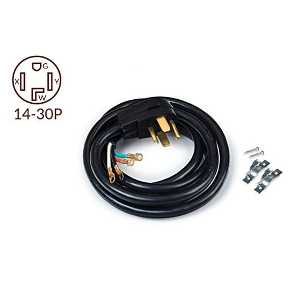 AcuPwr A143010 4-Wire Dryer Cable Power Cord 10' with Safe Power Coating Technology Comes with VoltConnect Hardware Kit