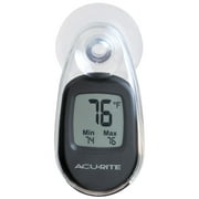 AcuRite 00318 Indoor Outdoor Suction Cup Digital Thermometer, Black