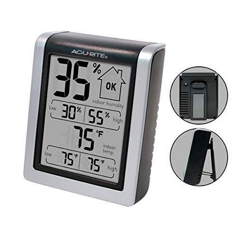 AcuRite 00613 Digital Hygrometer & Indoor Thermometer Pre-Calibrated  Humidity Gauge, 3 H x 2.5 W x 1.3 D 