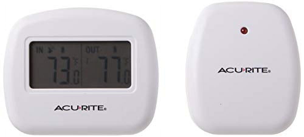 AcuRite 02028 Color Digital Thermometer with Indoor/Outdoor  Temperature,White