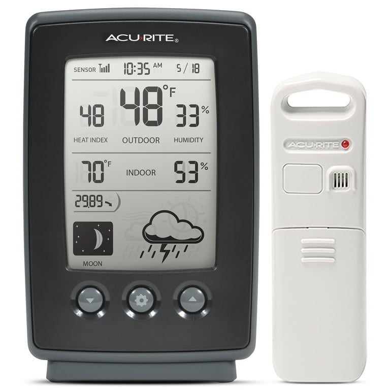 AcuRite Digital Wireless Outdoor Black Thermometer with Clock at